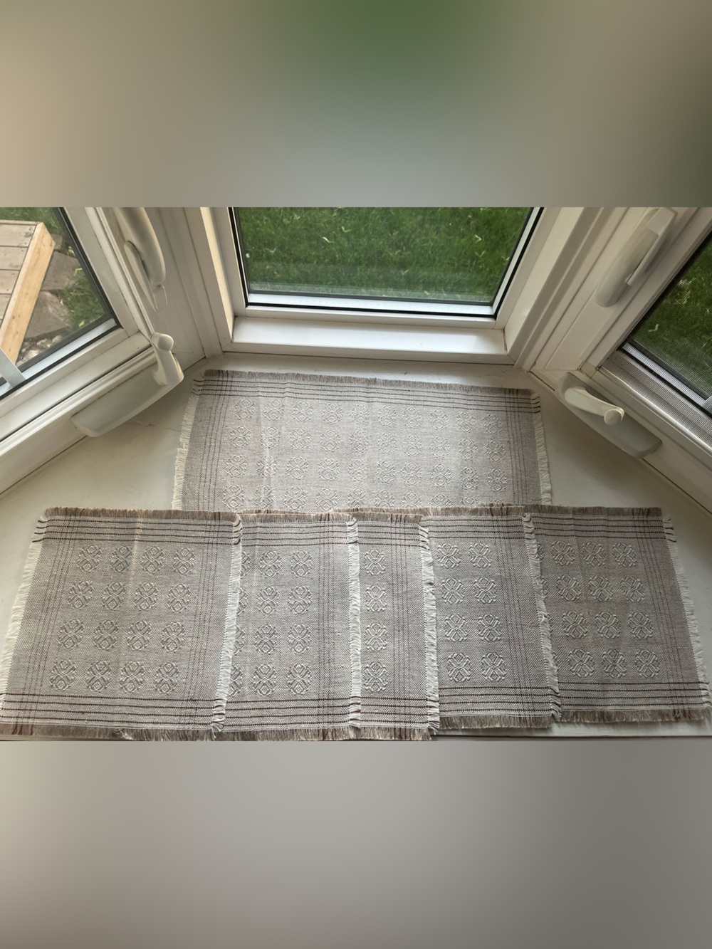 Handmade Woven Linen Table Runner and Placemats Set